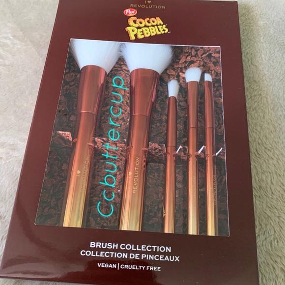 Makeup Revolution Cocoa Pebbles Brush Set I Heart Revolution BNIB - Picture 1 of 8